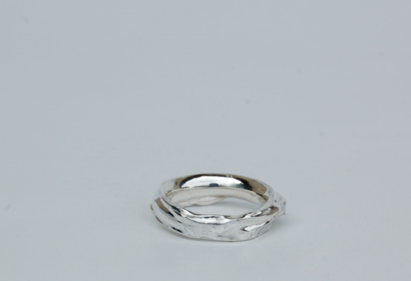 gemalter Ring in Silber abgegossen in Grroesse 60-63