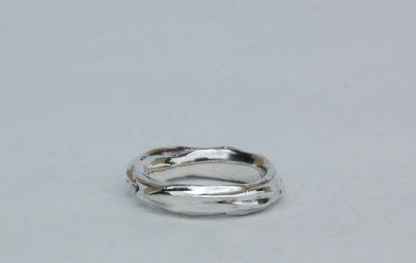 ring from silver with interessting structure